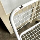 2 white metal "Ted Ned" folding chairs by Niels Gammelgaard for IKEA, 1980s