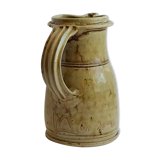 Vintage sandstone pitcher La Borne Puisaye signed 20cm