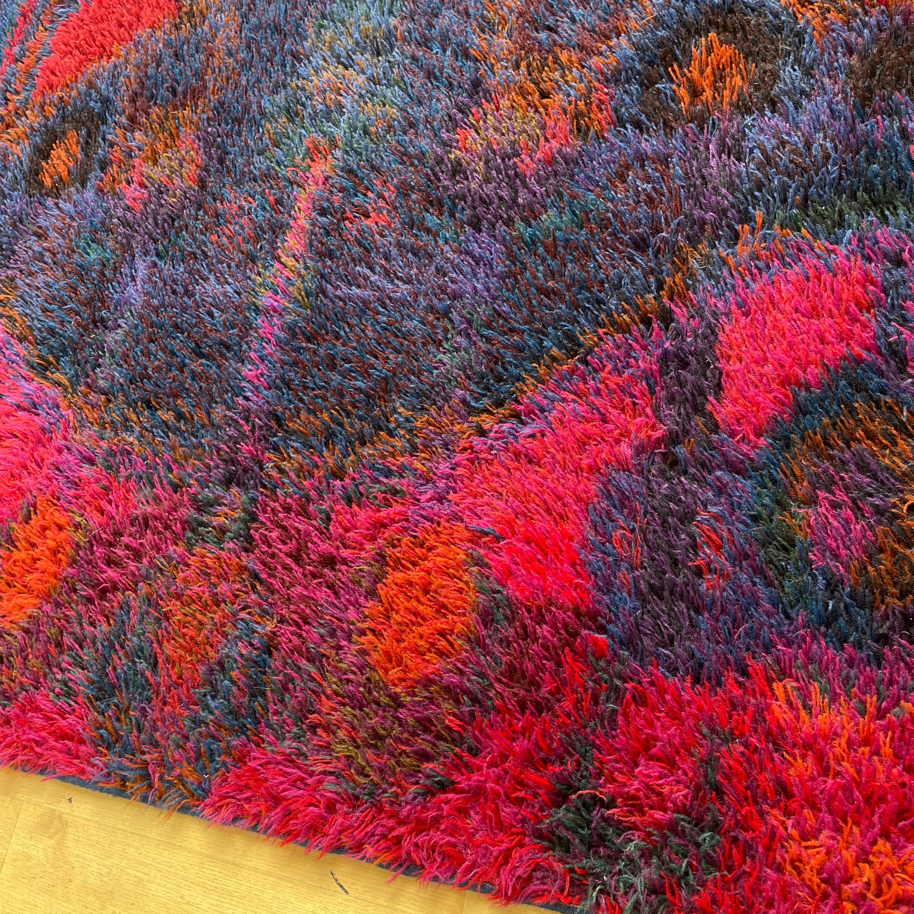 Original scandinavian rya rug by oili mäki for finnrya oy ab, finland