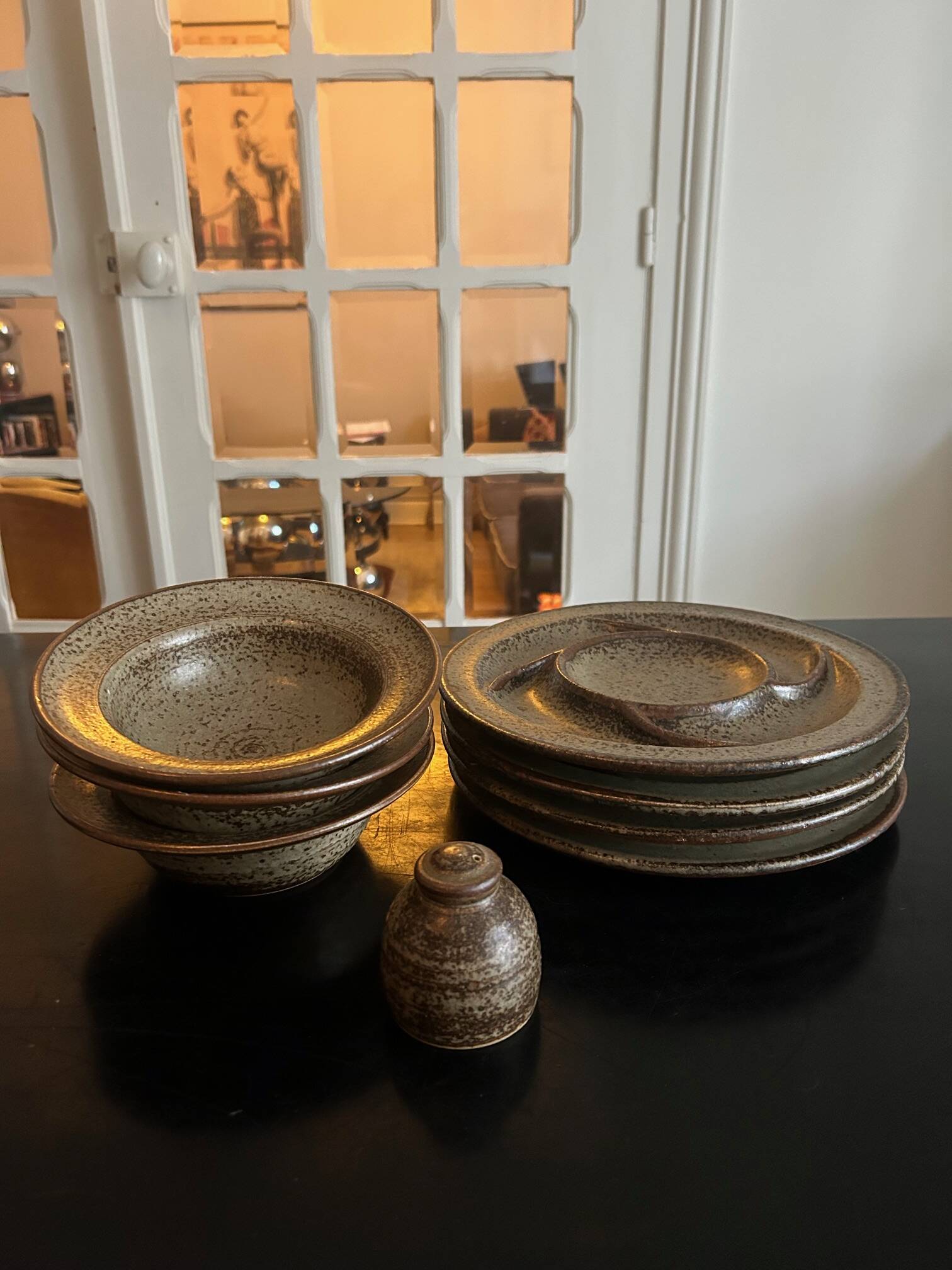 Jean Tessier stoneware tableware, Le Cep workshop