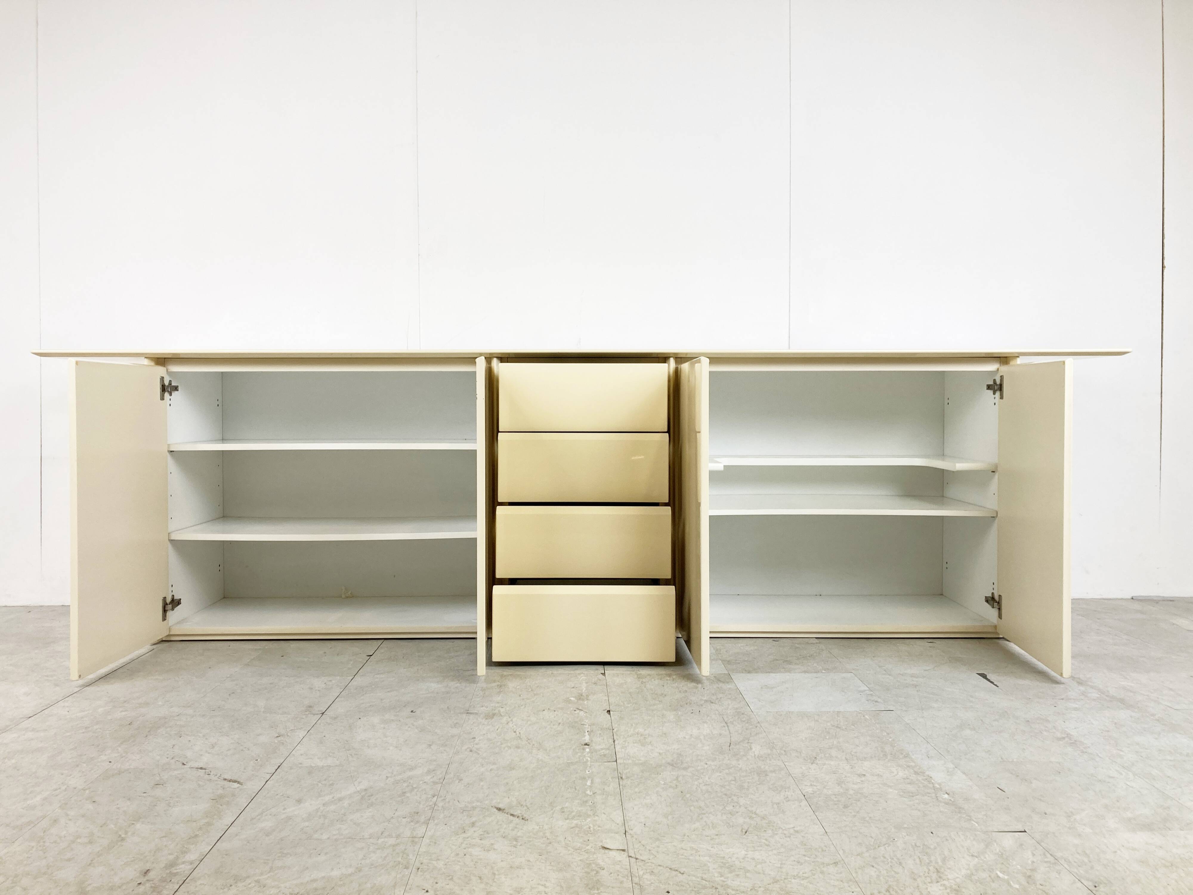 Cream lacquered sideboard 1980