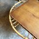 Wood and rattan coffee table, 1960s ⌀ 85 cm