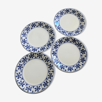 Lot de 4 assiettes en céramique vintage