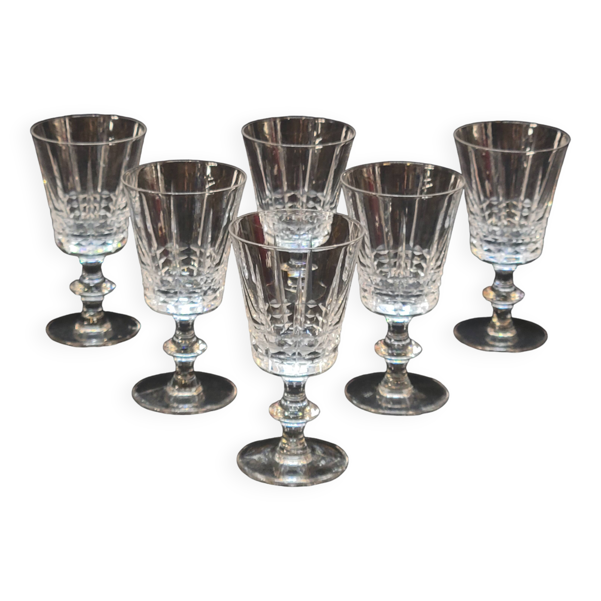 6 bayel cut crystal port glasses