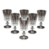 6 verres a porto en cristal cristallin taillé bayel