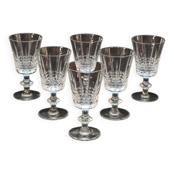 6 verres a porto en cristal cristallin taillé bayel