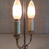 Two-bulb bouillotte lamp in brass and gilded metal - mid 20th century