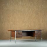 Mid-century rosewood and metal desk, Denmark 1970s