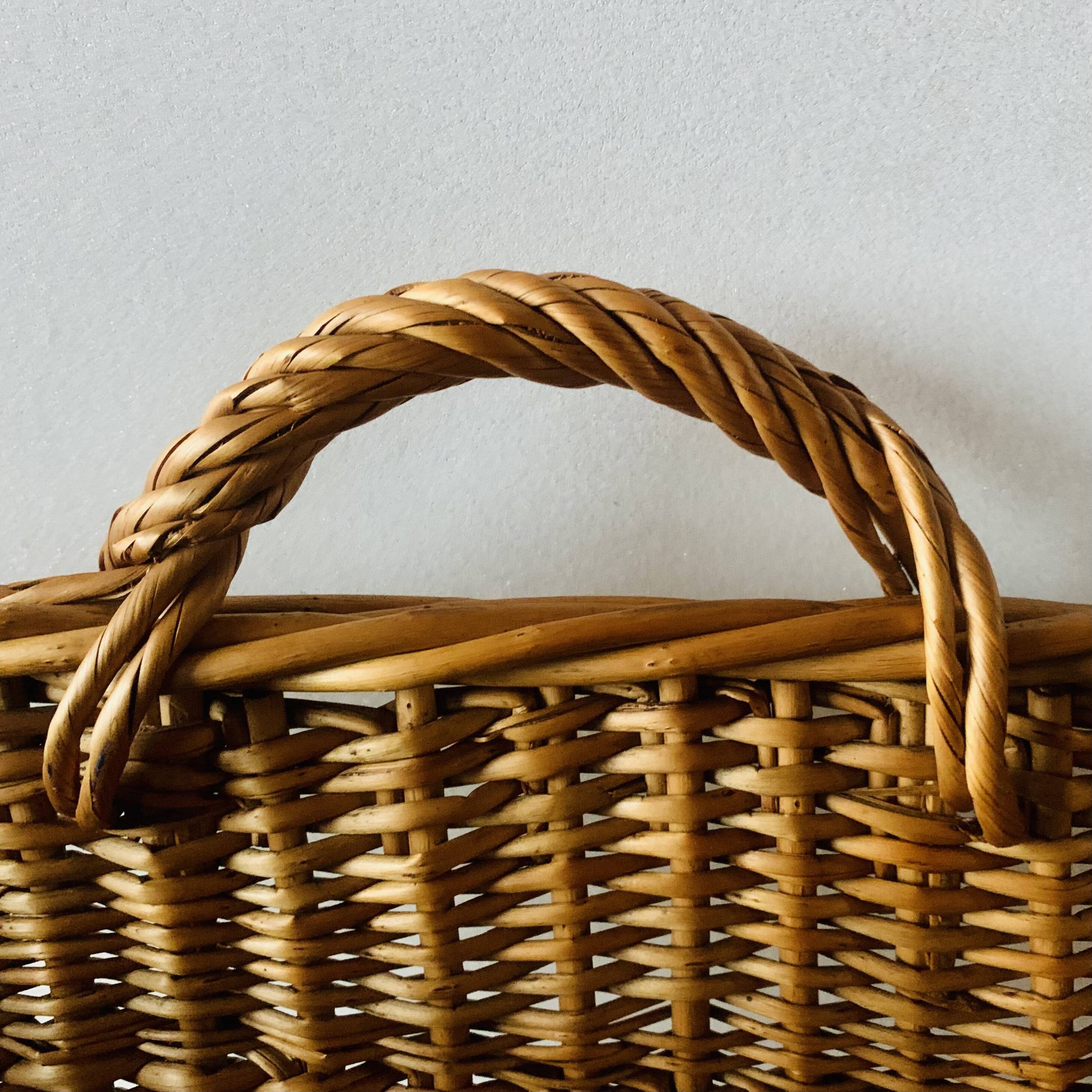Large vintage wicker basket