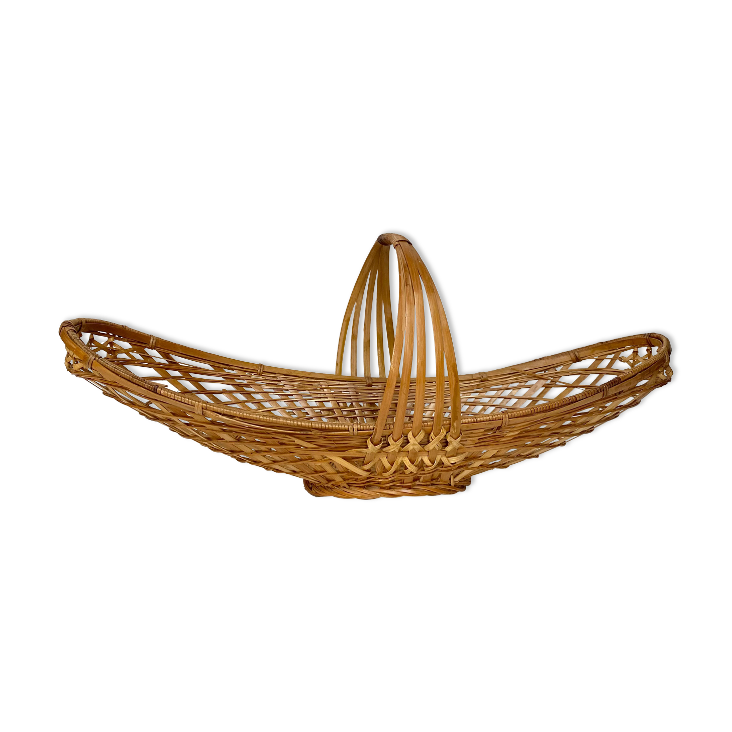 Braided bamboo fruit basket