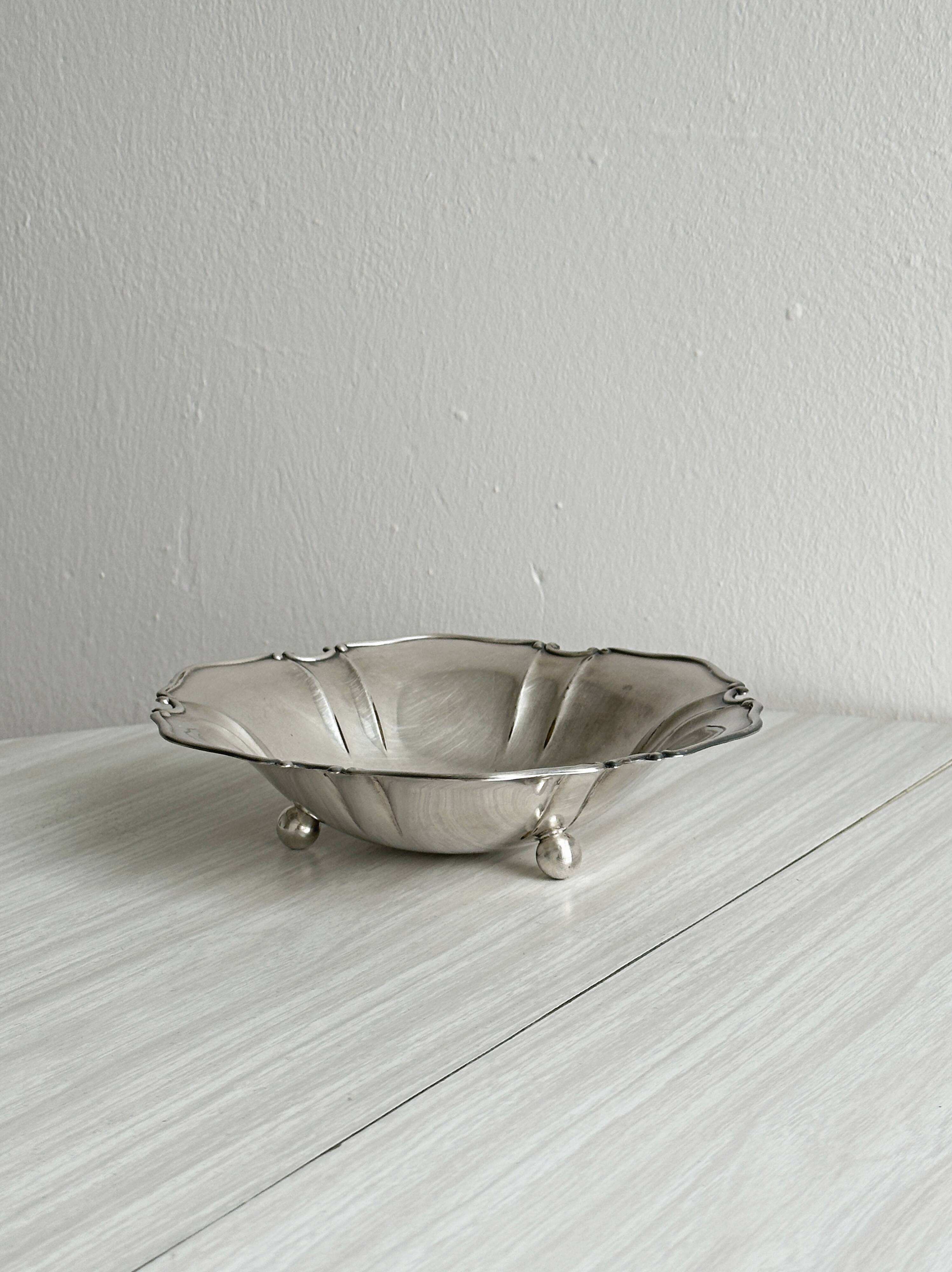 Plate, antique metal fruit bowl