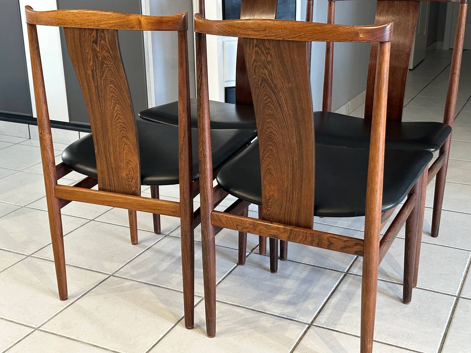 Set of 4 rosewood chairs designed by Henning Sorensen, Denmark, 1960.