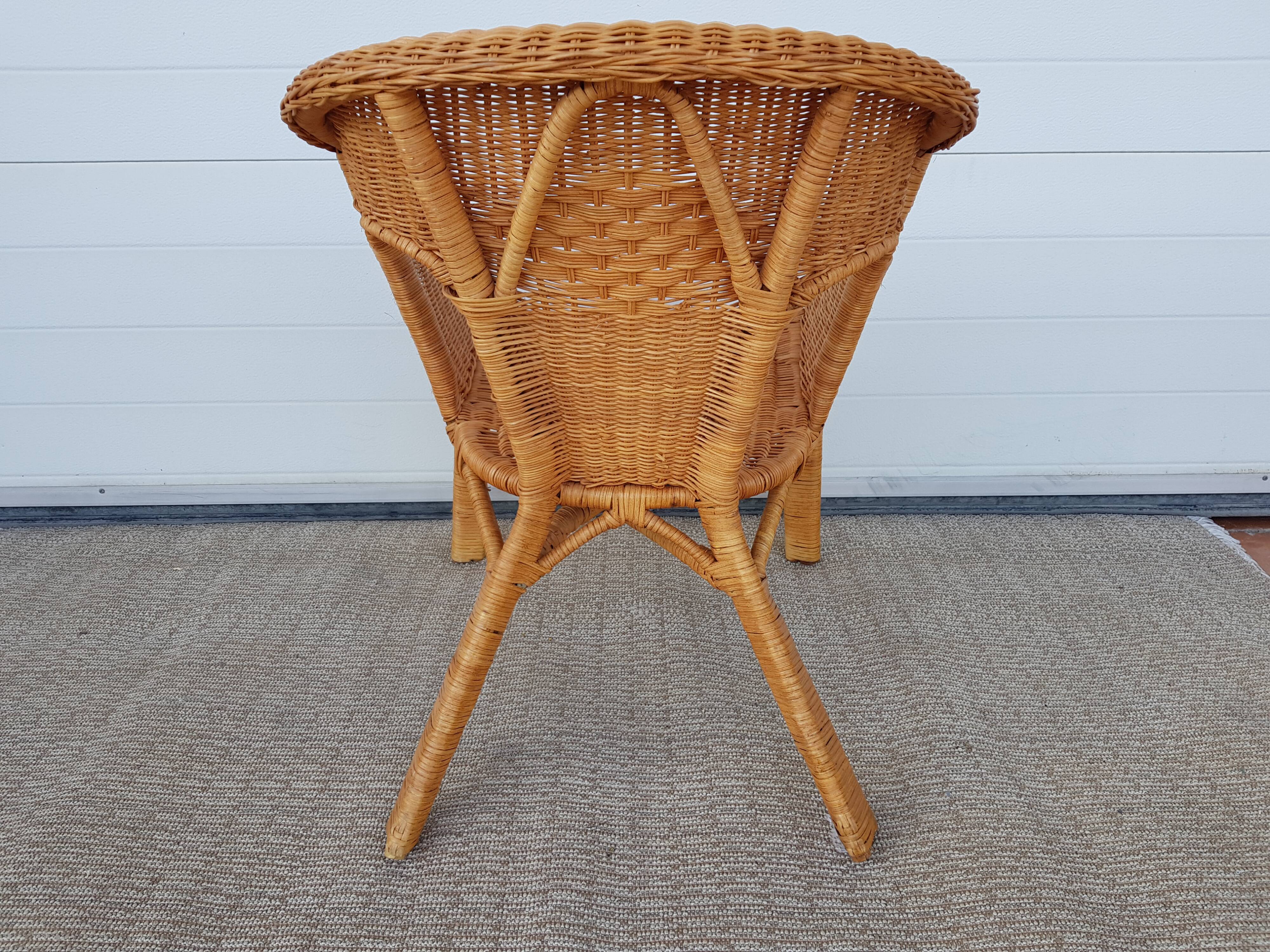 Old 50s 60s chair in Bamboo, Rotin and Vintage Osier