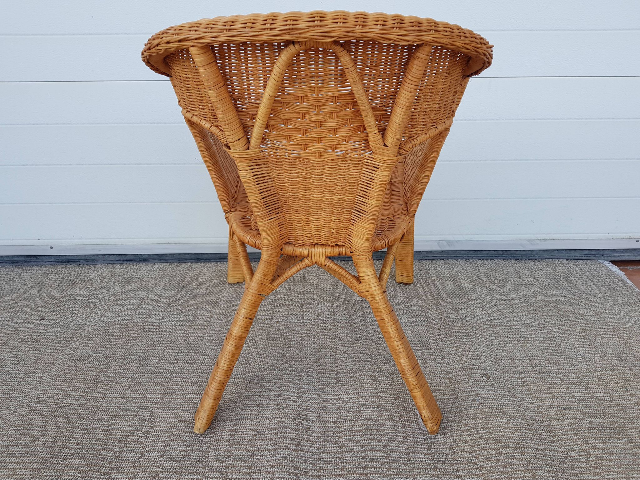 Fauteuil ancien années 50 60 en bambou rotin et osier vintage