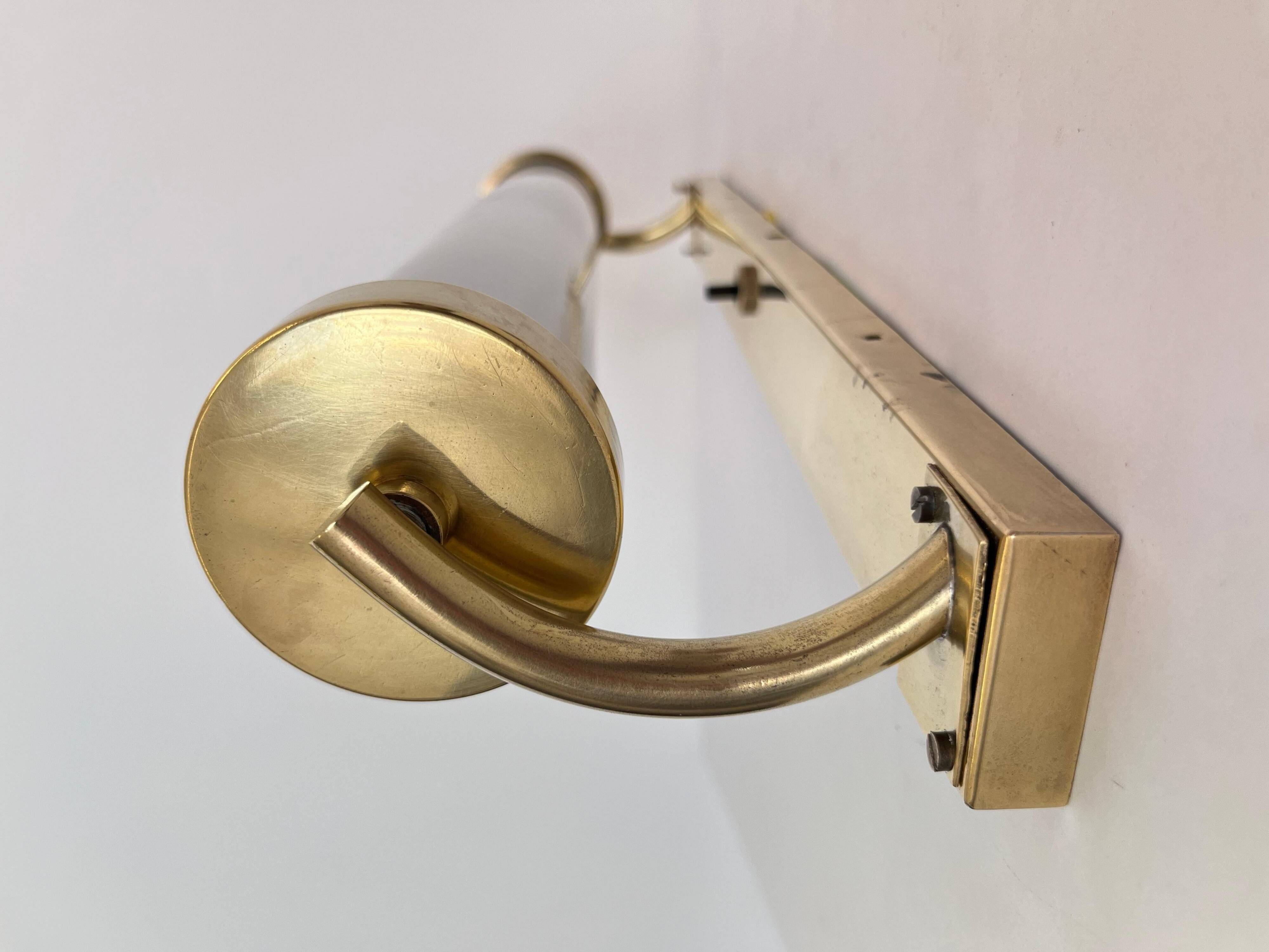 XXL Wall Sconce in Brass and Glass in Bauhaus Style, 1930s - Czechoslovakia