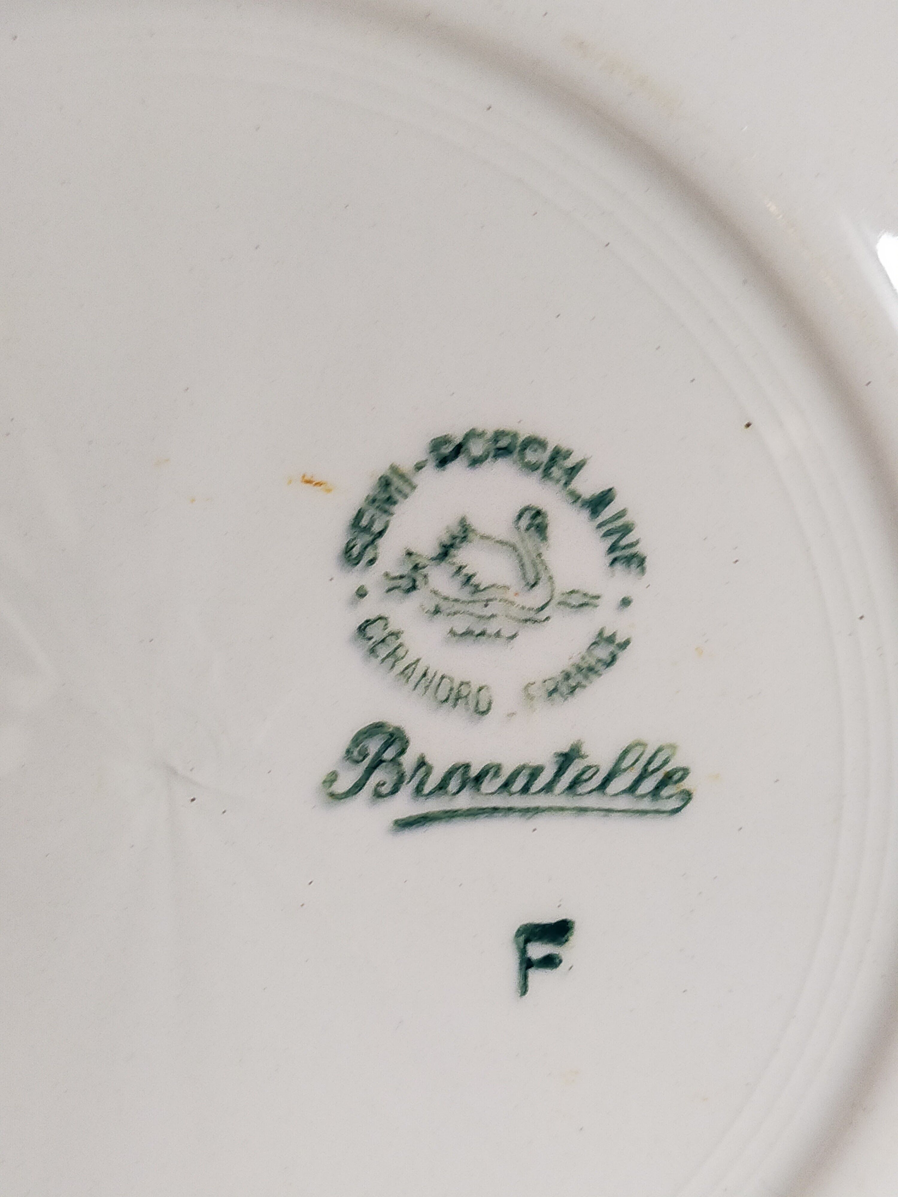 Five plates Céranord Saint-Amand "Brocatelle" vintage