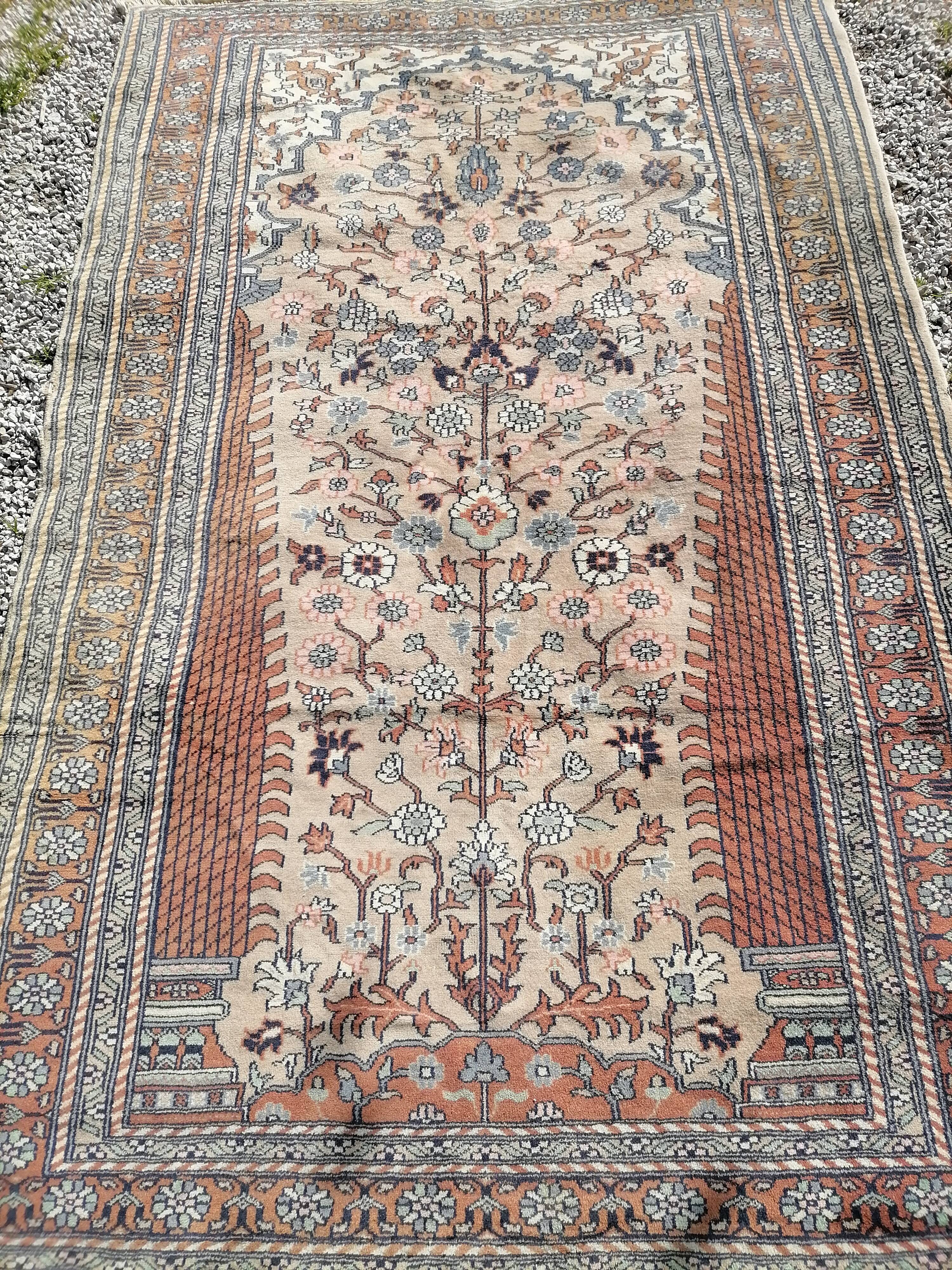 Ancient Persian wool rug handmade fifties 200 x 126cm