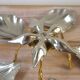 Ashtray in metal and brass, removable petals flower