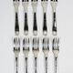 10 Christofle Alfénide Saigon model dessert forks in silver-plated metal.