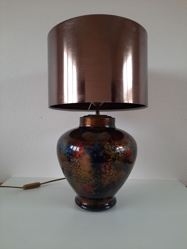 Lampe laque line années 70 pièce unique