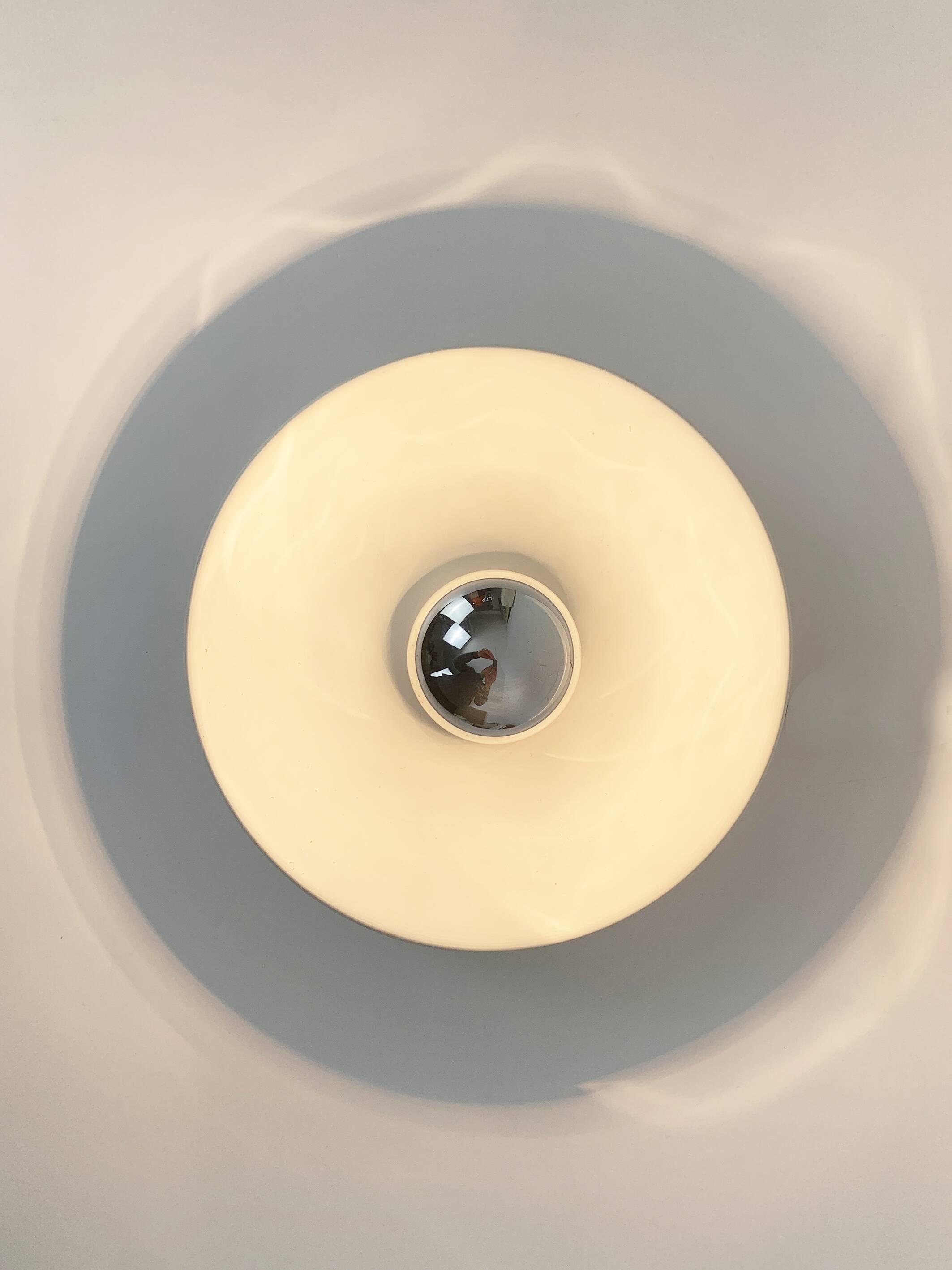 Space Age wall lamp by Staff Leuchten in aluminum, Flush Light, 1960-70