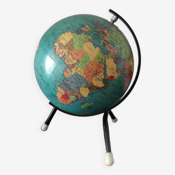 Globe tripode terrestre carte taride 1969