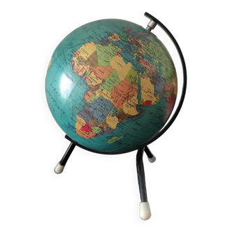 Globe tripode terrestre carte taride 1969