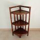 Étagère d' angle vintage bambou et rotin années 70