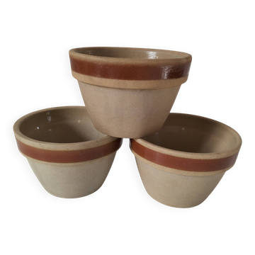 Lot de 3 mini jarres vintage en grès – Gien