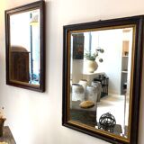 Black lacquered stucco mirror