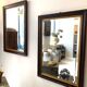 Black lacquered stucco mirror