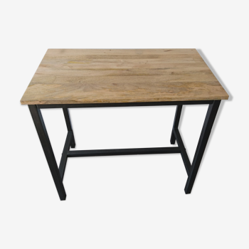 Table haute industrielle métal et bois