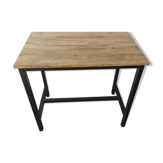 Table haute industrielle métal et bois