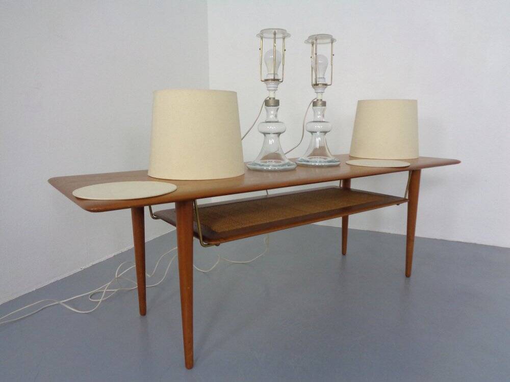 Glass table lamps by Michael Bang for Holmegaard, 1970s, set of 2.