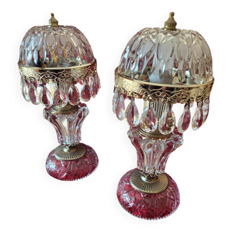 Pair of Michelotti glass lamps