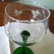 4 engraved Alsace wine glasses green feet