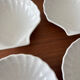 Set of 6 vintage shell-shaped small dishes – white ceramic bowls.