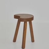 Vintage Solid Beech Brutalist Tripod Stool Circa 1960