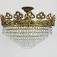 Old chandelier, bronze crown ceiling lamp, 8 floors, 4 lights, glass grapevines, year 70/80