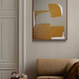 Ocher-taupe relief acrylic paint