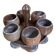 Rotating Display Stand 6 Egg Cups Olive Wood & Teak 1960s Vintage