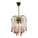 Murano chandelier pink crystal drops