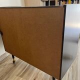 Vitrine bar à roulettes eclairée vitange annees 50