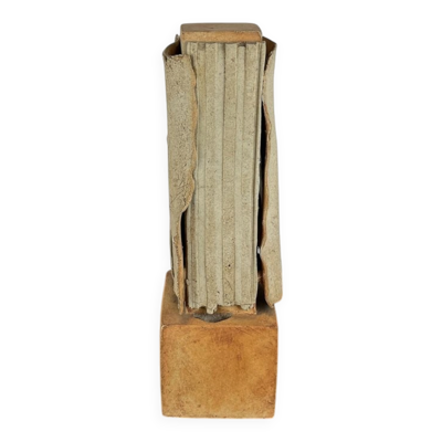 Klaus Lehmann, sculpture d'art postmoderne brutaliste allemande de poterie de studio colonne no. 247 78, 1978, céramique