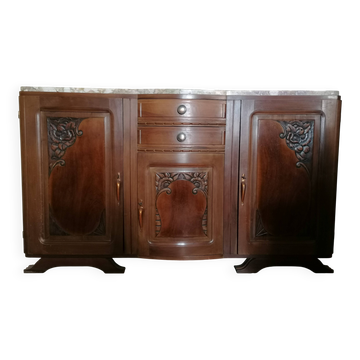 Buffet bois et marbre