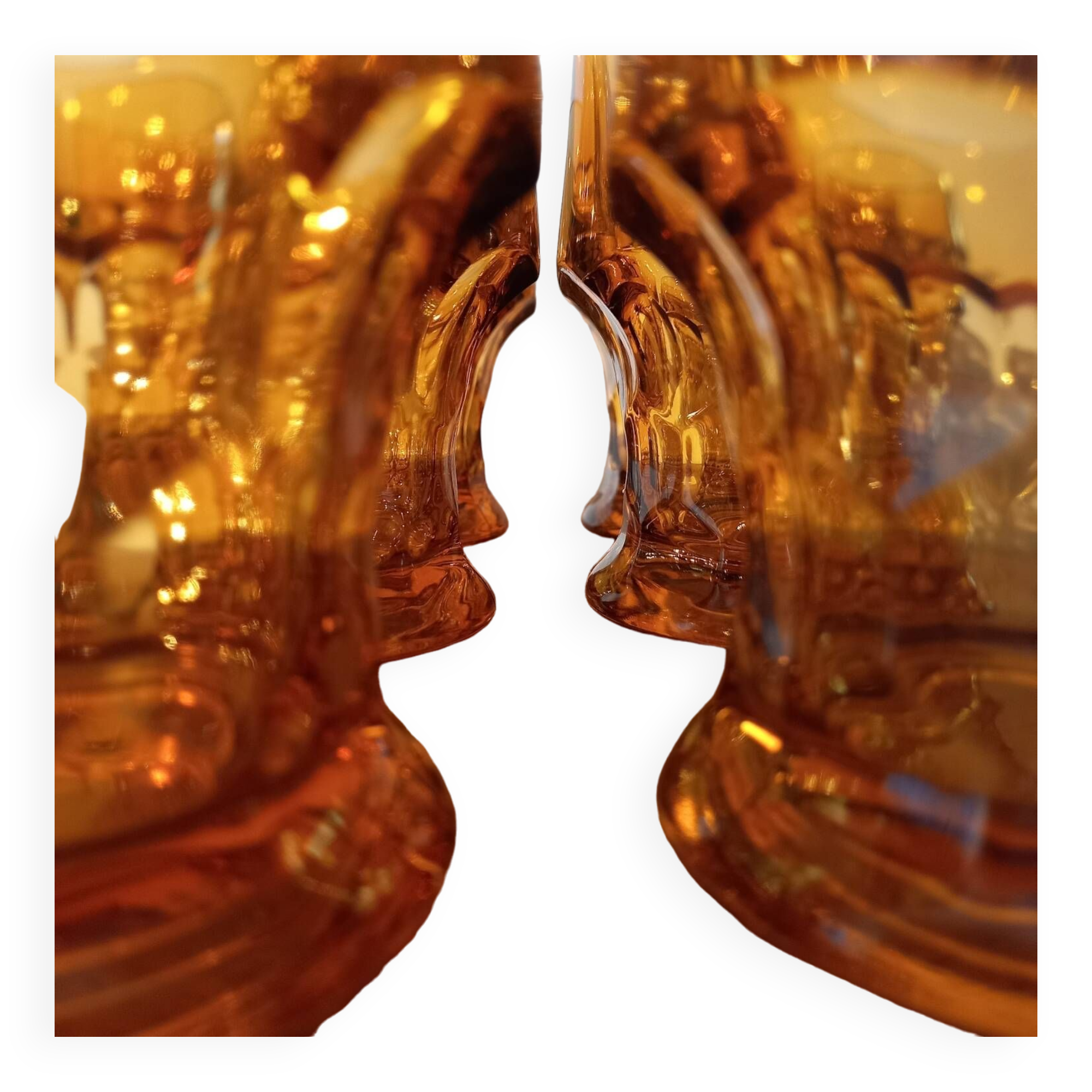 Orangeade service in amber glass