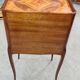 19th century marquetry and leather bedside, 19th century