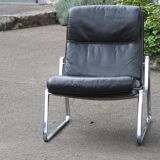 Paire de fauteuils Lange Drabert en cuir 1970