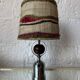 Lampe chrome bois laine années 70