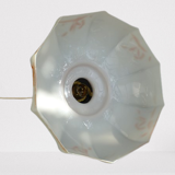 Suspension blown glass opaline glass of 1920s orange milk